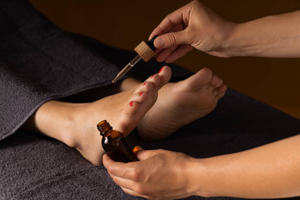 Concept of legs spa and care with beautiful young woman legs